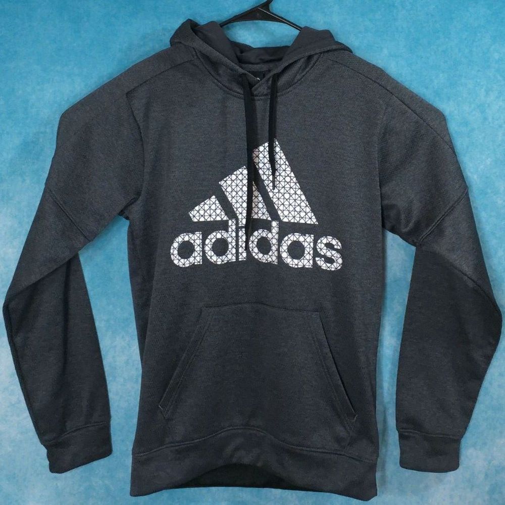 Adidas ClimaWarm Pullover Hoodie, Long Sleeve, Gray, Size Small